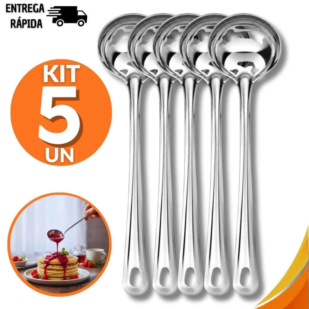 Combo Mini Conchas Inox Conchas Pequena 16,8Cm Sobremesa Canjica Buffet Eventos Caldas Aço Inoxidável Festas Utensílios