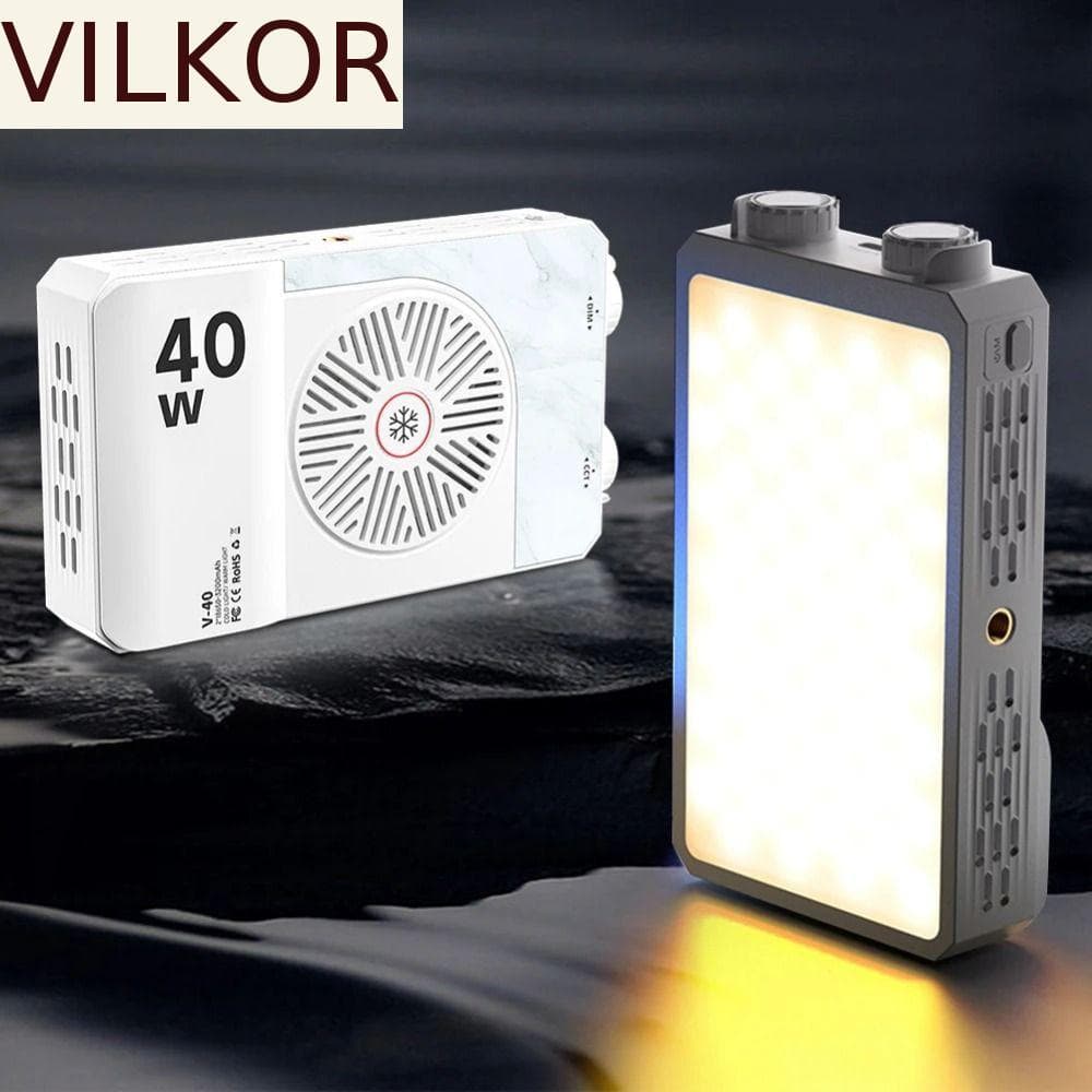 VILKOR Mini Lâmpada De Vídeo LED , Bateria De 4400mAh 40W Luz Para Câmera , Ajustável Fotografia De Bolso