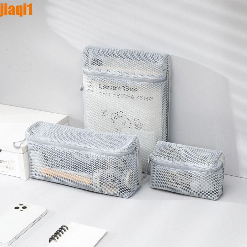 Bolsa De Maquiagem De Malha JIAQI1 , Cosmética Oca Multiuso Lavagem Transparente Armazenamento De Nylon