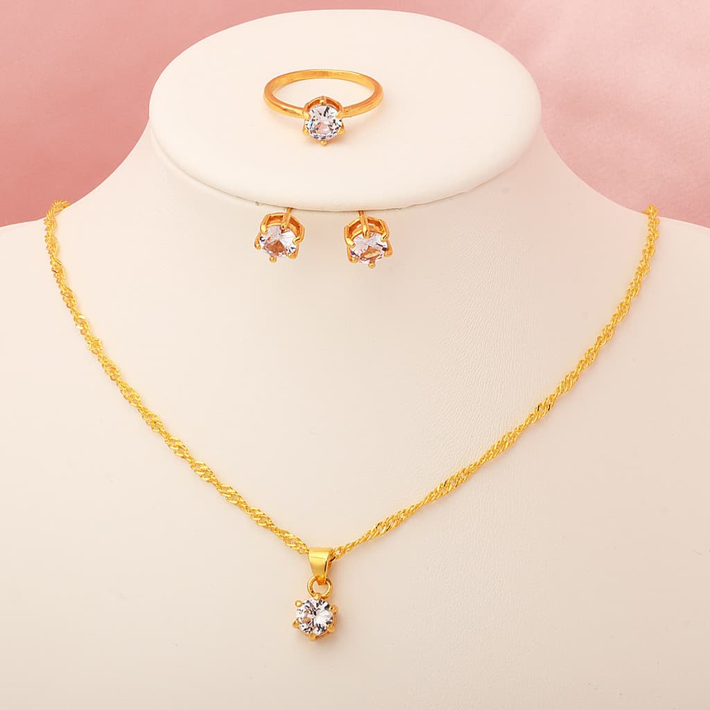 Conjunto de joias de moda de luxo leve temperamento exclusivo brincos Haoshi anel colar conjunto de três peças