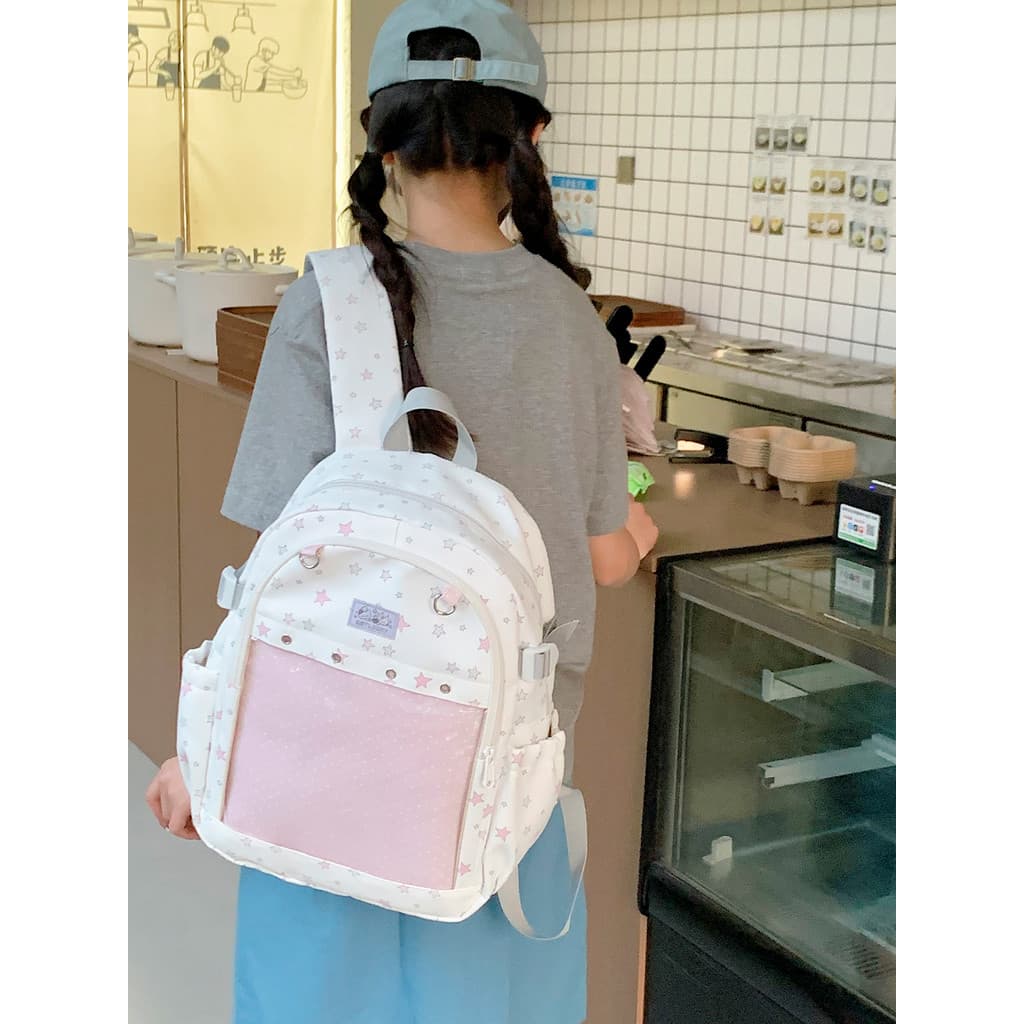 Estrela japonesa mochila feminina estudante mochila leve de alto valor saco de dor menina Campus All-match estilo menina