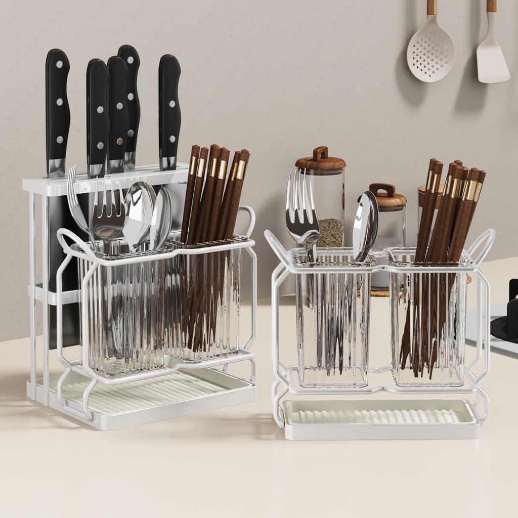 Suporte de pauzinho de parede doméstico High-End novo estilo gaiola de pauzinho cozinha cesta de pauzinhos rack de drena