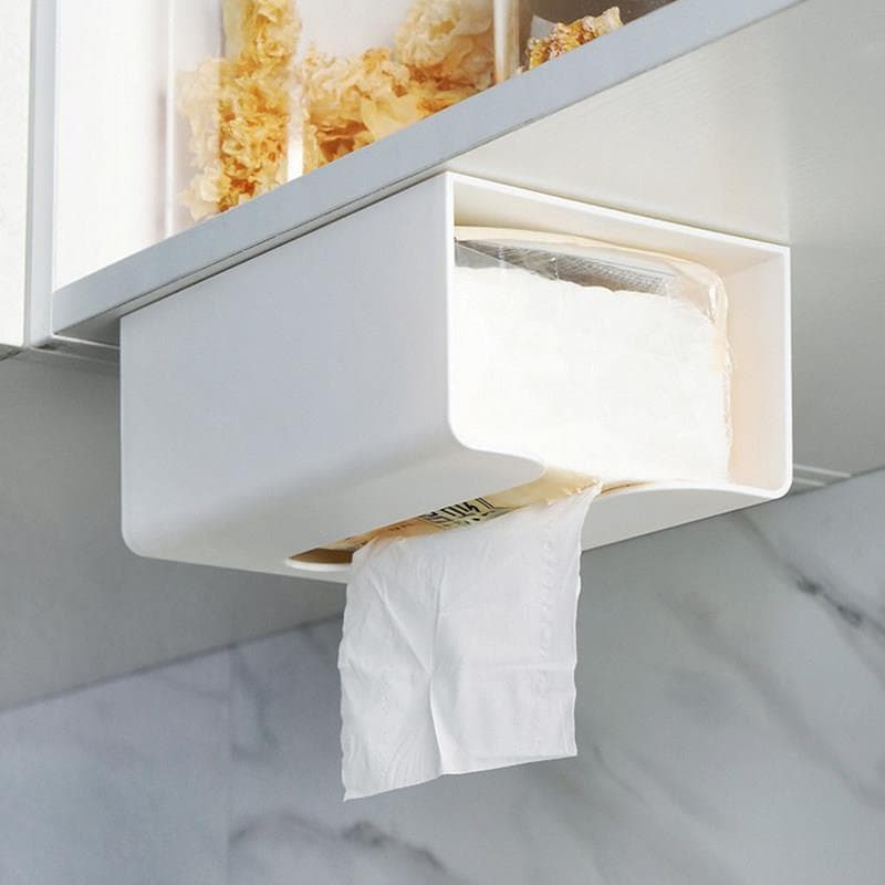 Caixa de armazenamento de papel de cozinha sem perfuração, caixa de papel higiênico sem rastros, suporte de tecido higiê
