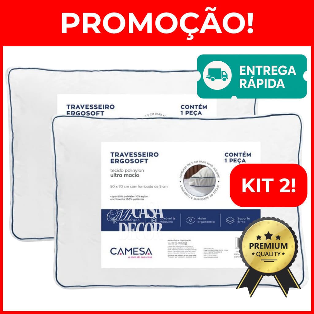 Par Travesseiro Padrão Hotel 5 Estrelas Camesa OFERTA Ultra Macio