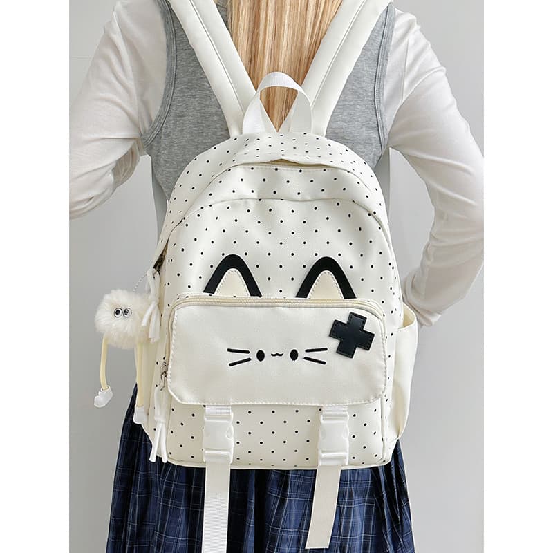 2026 bonito gato bolinhas mochila meninas estudantes da escola primária leve Mini saco de escola macio bonito estilo men