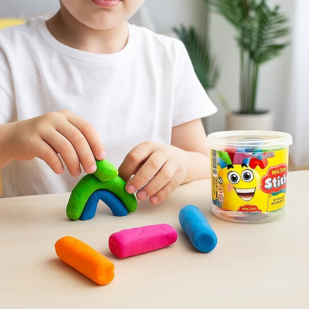 Massinha Infantil 75g 3 Potes 5 Unidades Colorida Modelar Escolar Brincadeira Sortida