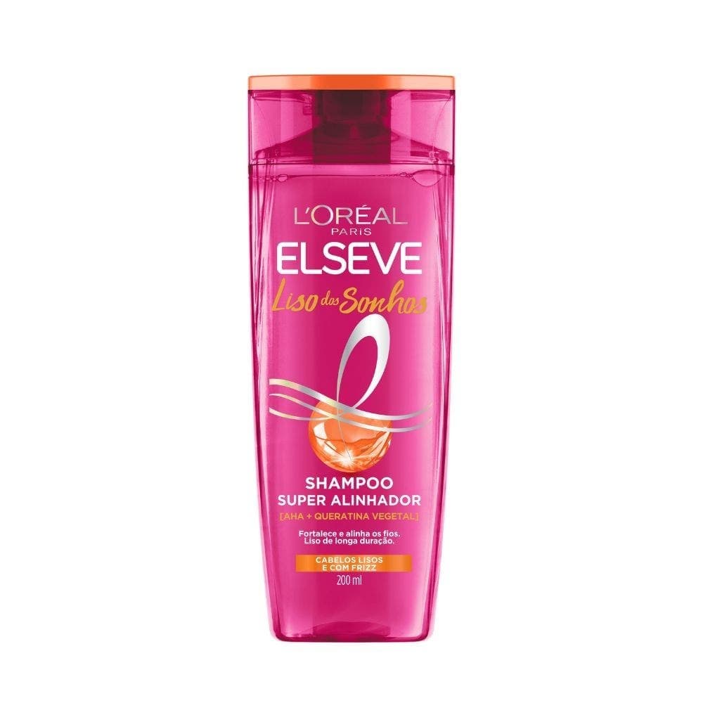 Shampoo Elseve Liso dos Sonhos Alinhador 200ml L'Oréal Paris Efeito Liso Anti Frizz Proteção Anti Umidade
