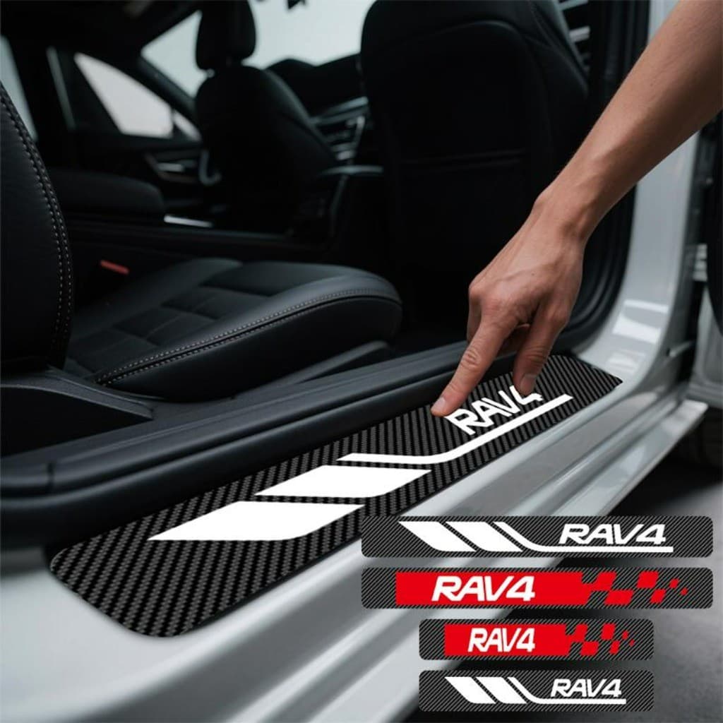 Kit 4 Peças Autocolante Fita Protetora De Porta Soleira Automotiva Acessórios Para Carro For Toyota RAV4 SX Hybrid