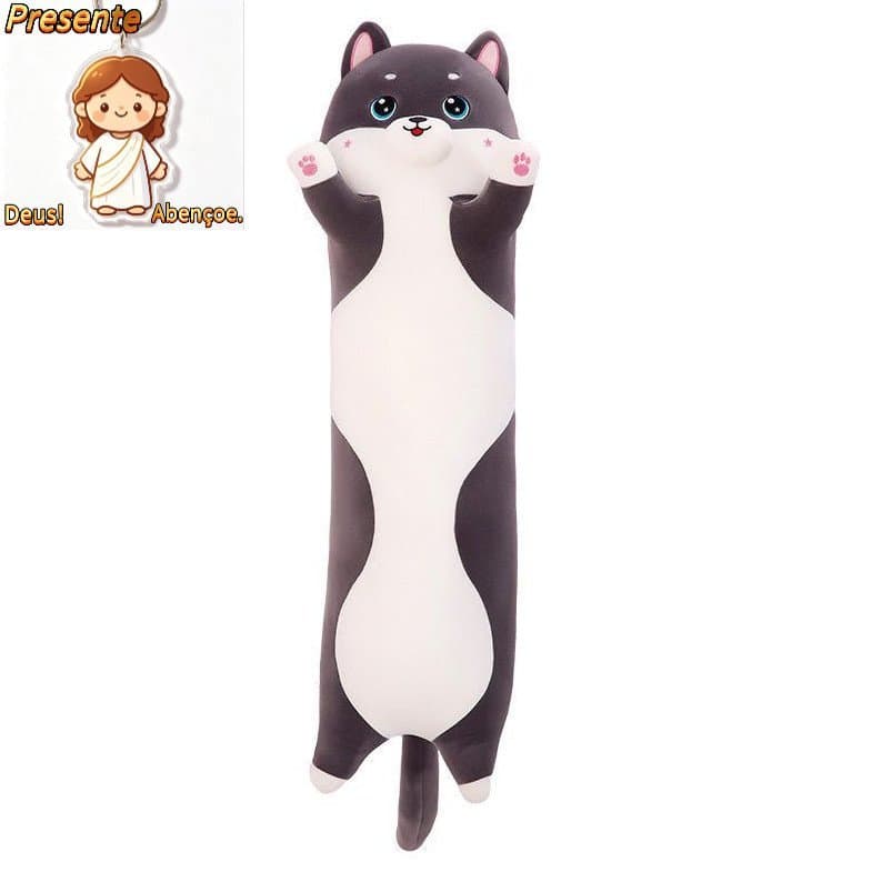 Cachorro de Pelúcia 70 cm / 140 cm Xuxão Almofada Travesseiro Rolo Salsichinha Fofo Longo Dorminhoco Dormir Brinquedo