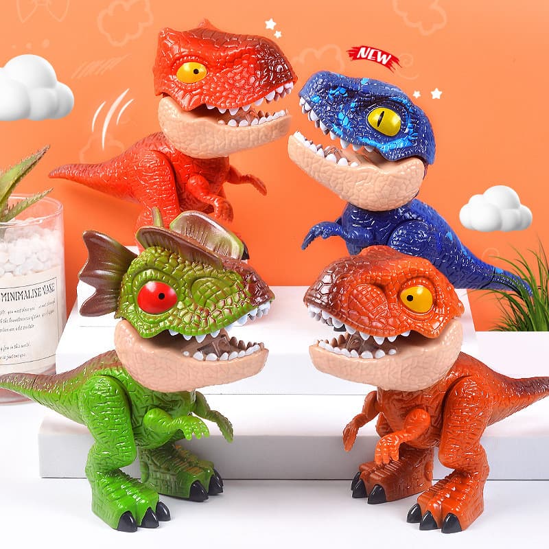 Conjunto de cinco peças de papelaria de dinossauro, brinquedo modelo de dinossauro desmontável, materiais de aprendizage