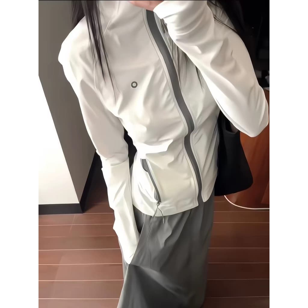 Gola alta protetor solar roupas femininas verão 2026 novo estilo fino ajuste mais magro olhar esportes ao ar livre jaque