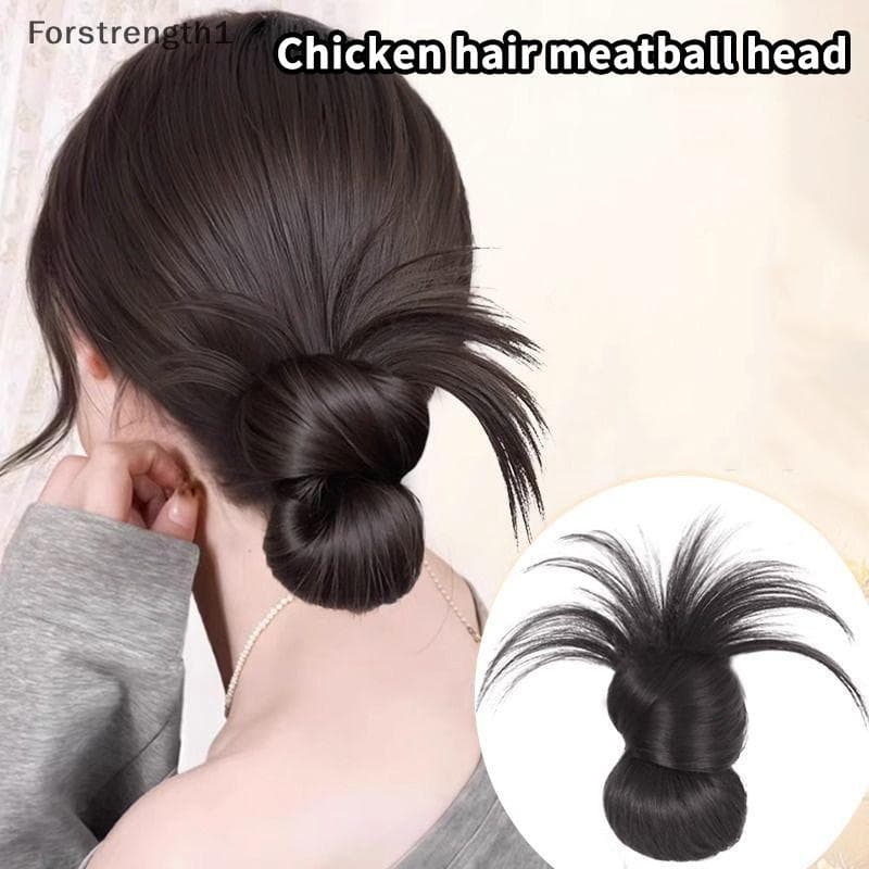 Forforce1 Peruca Sintética Coque Preguiçoso Cabelo Chignon Dançarino Feminino Cabeça De Almôndega Grampo De Estilo Acess