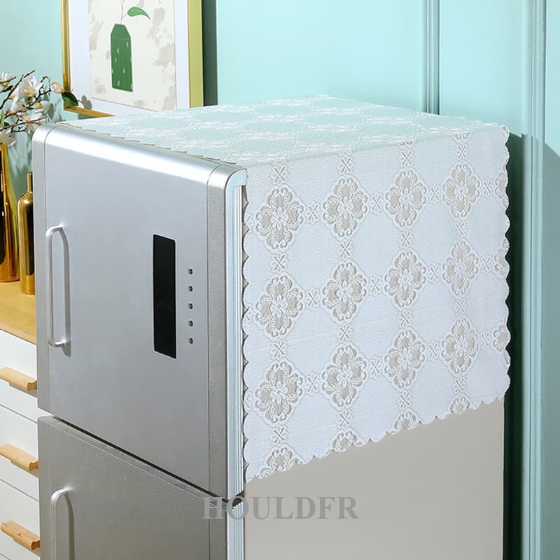 HOULDFR Simples Warp Malha Oca Capa Para Geladeira Armazenamento À Prova De Poeira Casa Bolsa Organizador