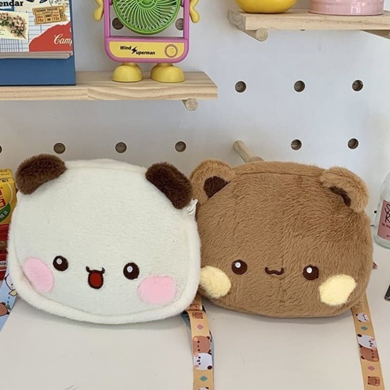 Bonito Yier Panda Urso Mochila De Pelúcia Kawaii Crossbody Saco Brinquedo Macio Para Meninas Bolsa De Moedas Ombro Namor