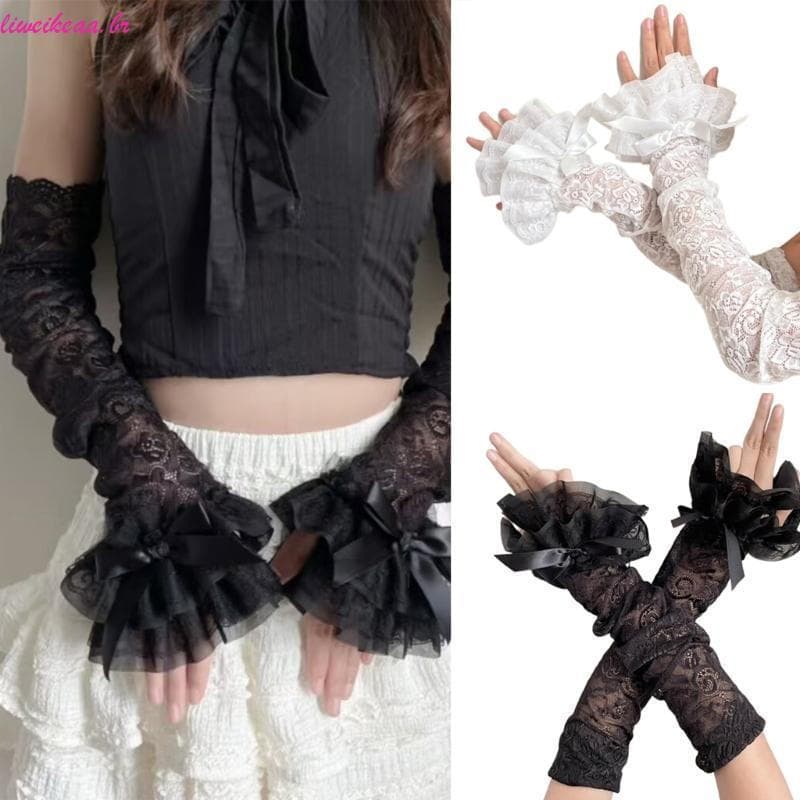 liweikeaa Femininas Noiva , Graciosas Para O Pulso Dedos Renda Festa Halloween