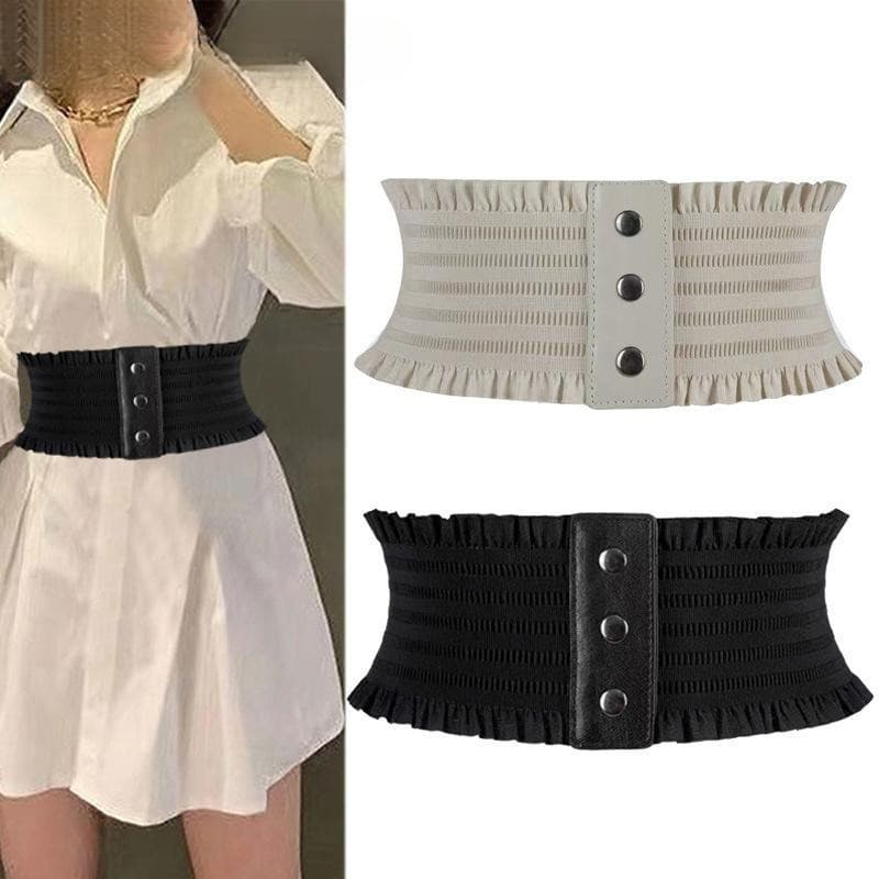 Adegree Feminino Elástico Cintura Larga Decoração Cummerbund Sobretudo Cinto 60-100 Caracteres Novo