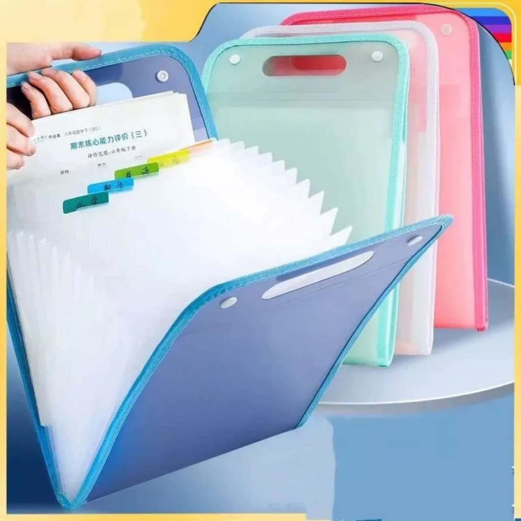 Pasta com alça e 13 divisórias – portátil e organizada