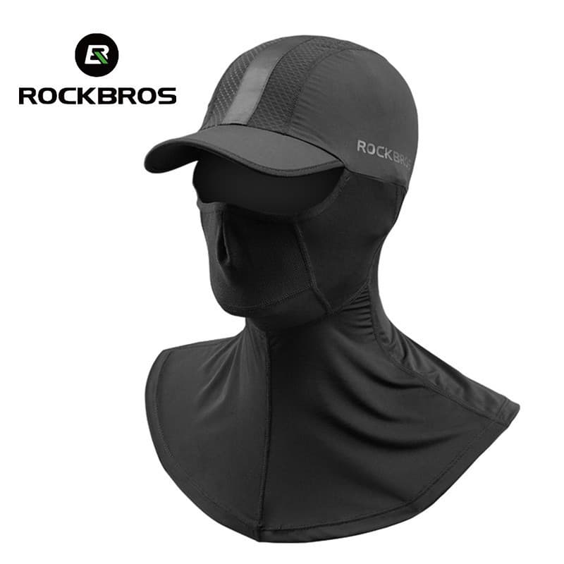 Faixa de Cabeça para Ciclismo ROCKBROS em Seda Gelada, Máscara Facial à Prova de Poeira, Lenço Esportivo para Bicicleta