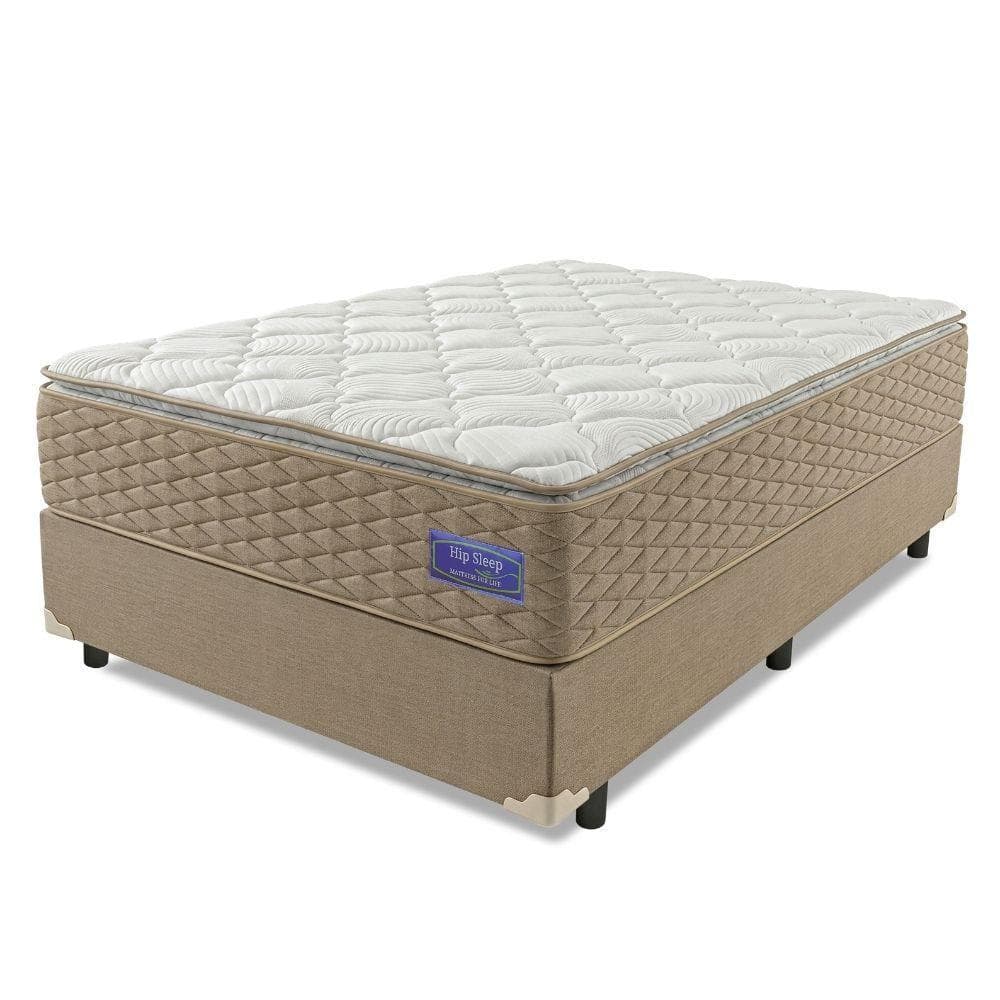 Cama Box Casal Colchão Ortopédico Magnus Molas Superlastic Pillow Top 138x188x76cm Hip Sleep