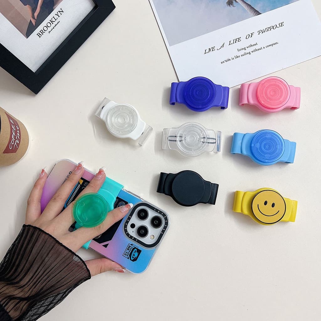Suporte Universal Para Telefone Deslizante Com De Escrivaninha Dobrável Pop Retractable Ring Grip Cartoon Garota Capa