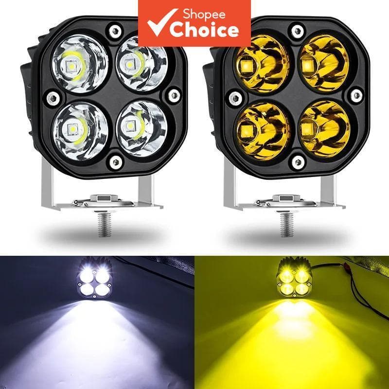 Offroad 1PC SLED Luzes De Condução 4x4 Pods Motocicleta 3 Polegadas 40W 4WD Dupla Cor Limão E Branco