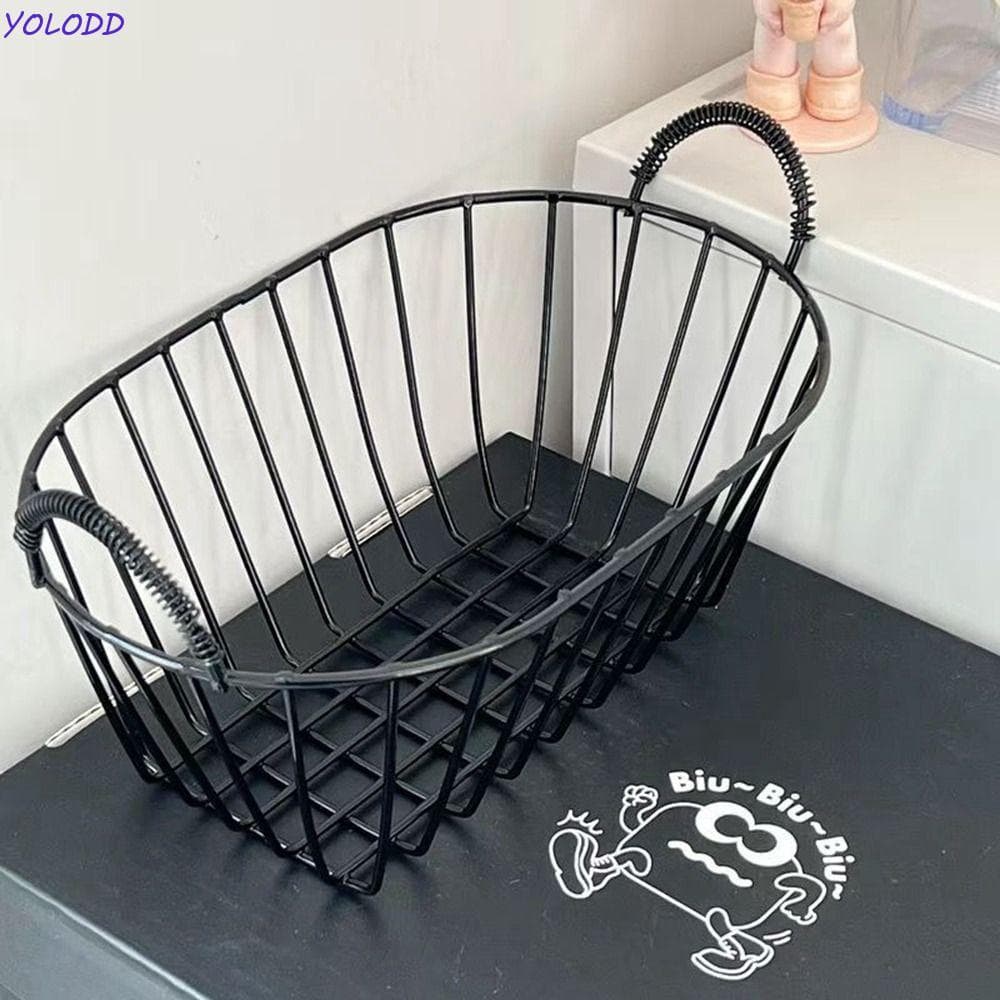Cestas De Pão De Ferro Yoloddd , Cesta Decorativa De Armazenamento De Arame Pequeno , Com Alça De Frutas Bege , Cozinha