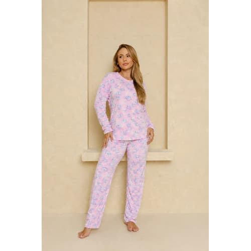 Pijama Feminino Frio Inverno Soft Peluciado Quentinho-Estampas variadas,M(Estampas variadas,M)