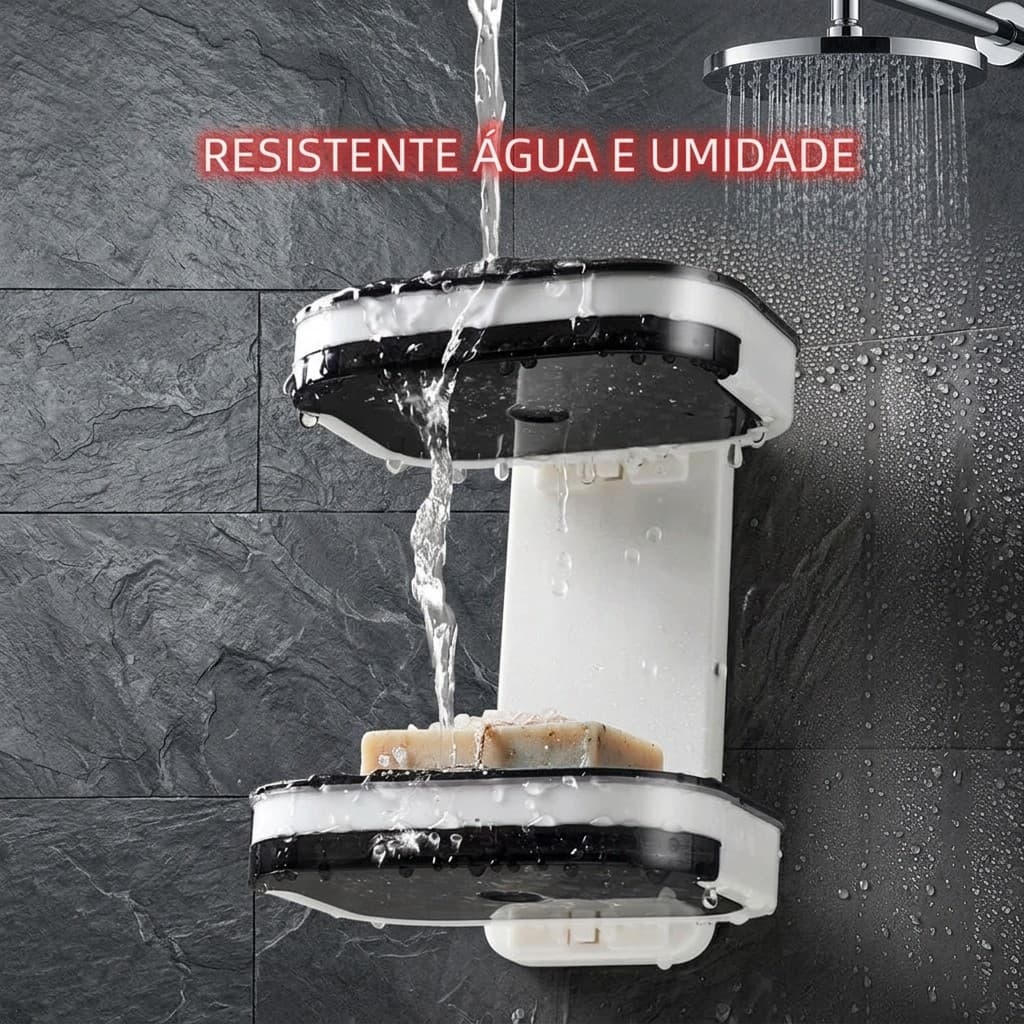 Saboneteira de Parede Design Moderno Dupla Camada Suporte de Sabonete Elegante Banheiro