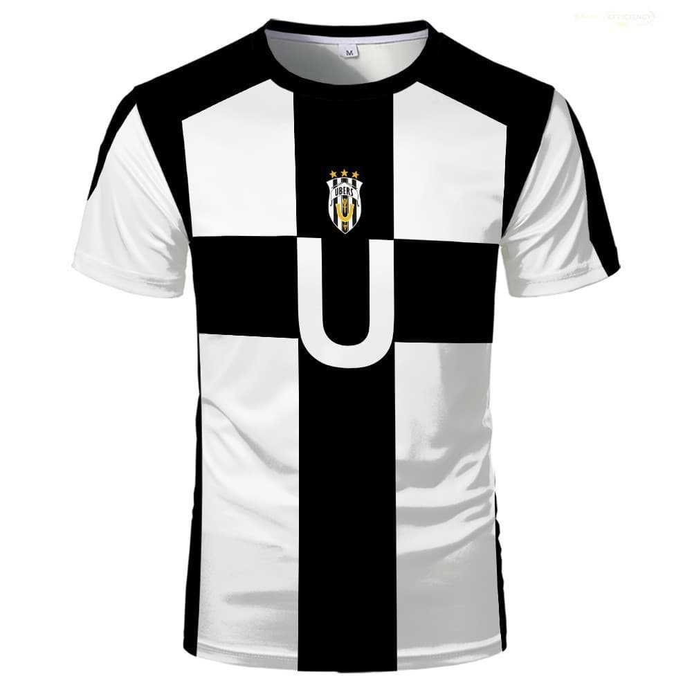 Verão cinco pessoas padrão futebol padrão Replika Anime Youbu azul bloqueio 3d impressão completa camiseta manga curta C