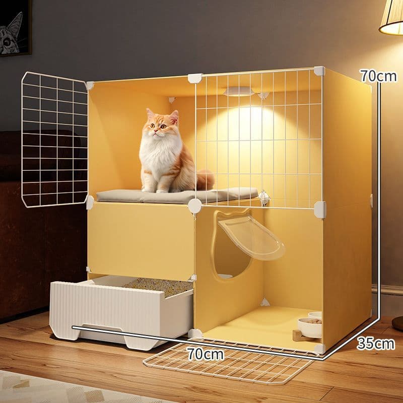 Novo estilo [coleção de 1738 pessoas] Gaiola para gatos com vaso sanitário integrado doméstico interno espaço Super gran