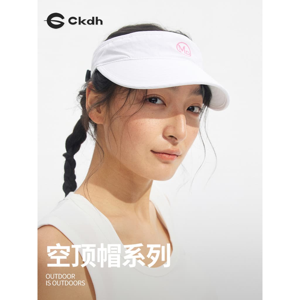 CKDH Branco Esportes Oco Cartola Verão Chapéu de Sol 2026 Novo Estilo Carta Contraste Cor Protetor Solar Boné de Tênis H