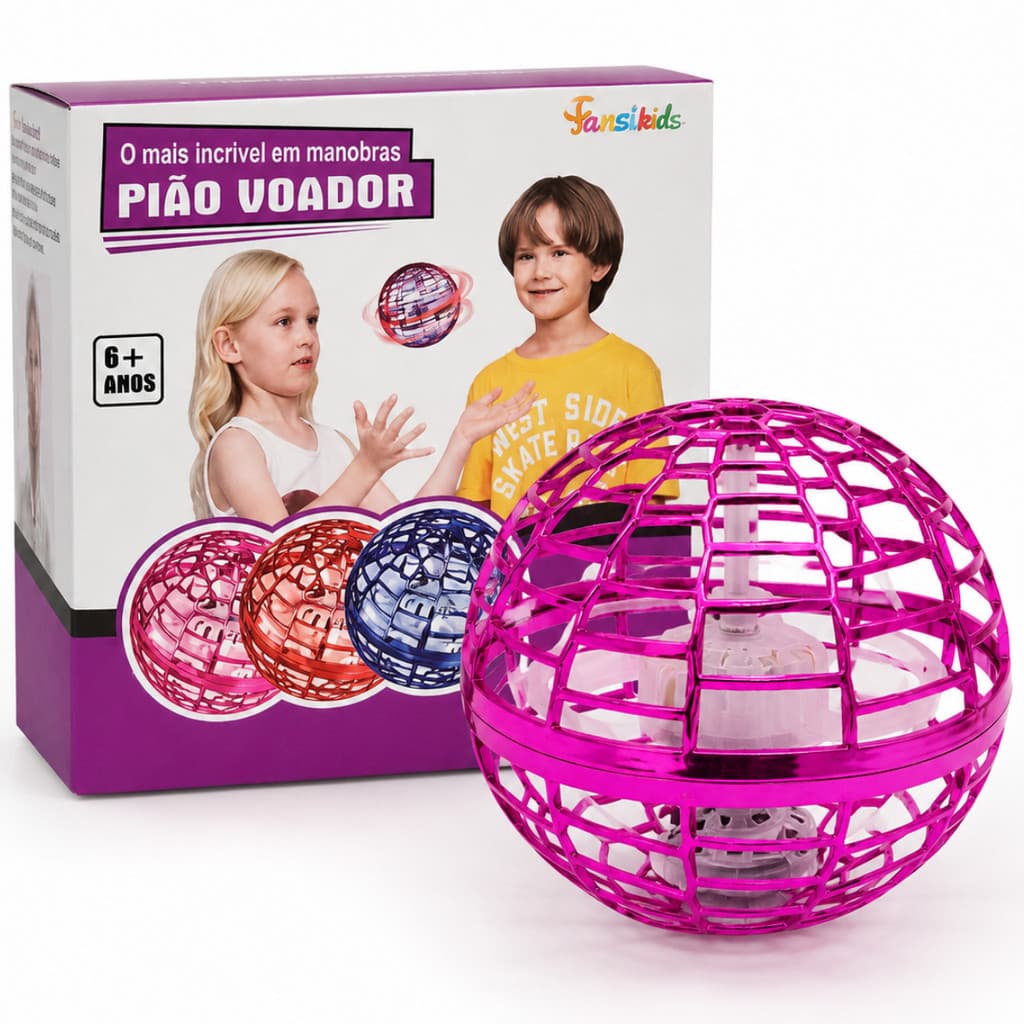 Bola Voadora Spinner Led Drone Brinquedo Boomerang Flutuante Rosa