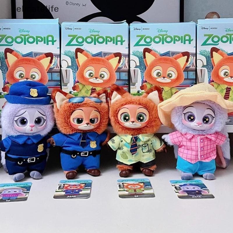 MINI~ Zootopia Pelúcia de Vinil Nick Judy Caixa Surpresa Boneco Disney Pingente Decoração de Mochila Para Fãs Meninos Me