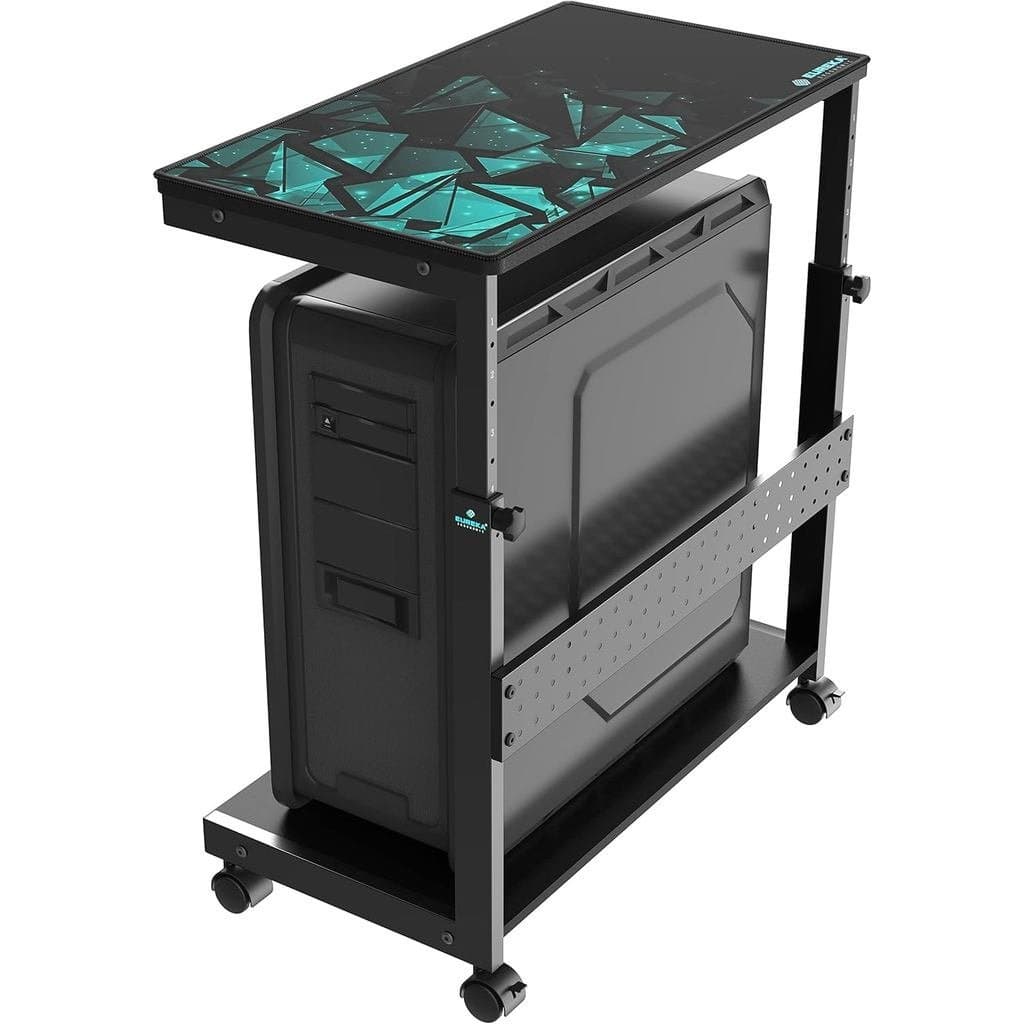 EUREKA Suporte Ergonômico para PC, Carrinho de Computador com Altura Ajustável, Suporte de 2 Níveis para Gabinete ATX e