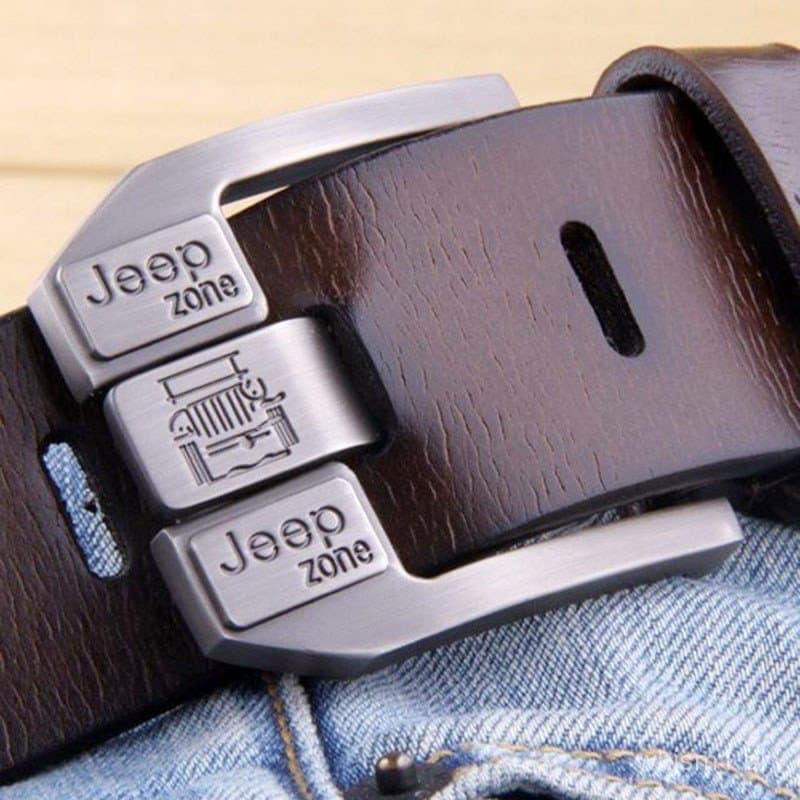 Cintos de Couro Genuíno para Homens com Fivela de Liga Metálica para Calças Jeans