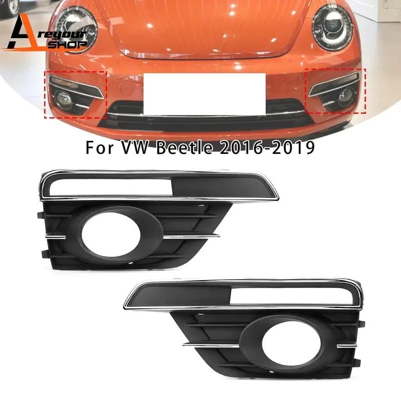 FZ Par Amortecedor Dianteiro Luz De Nevoeiro Grill Capa Moldura Para 2016 2017 2018 2019 VW Beetle