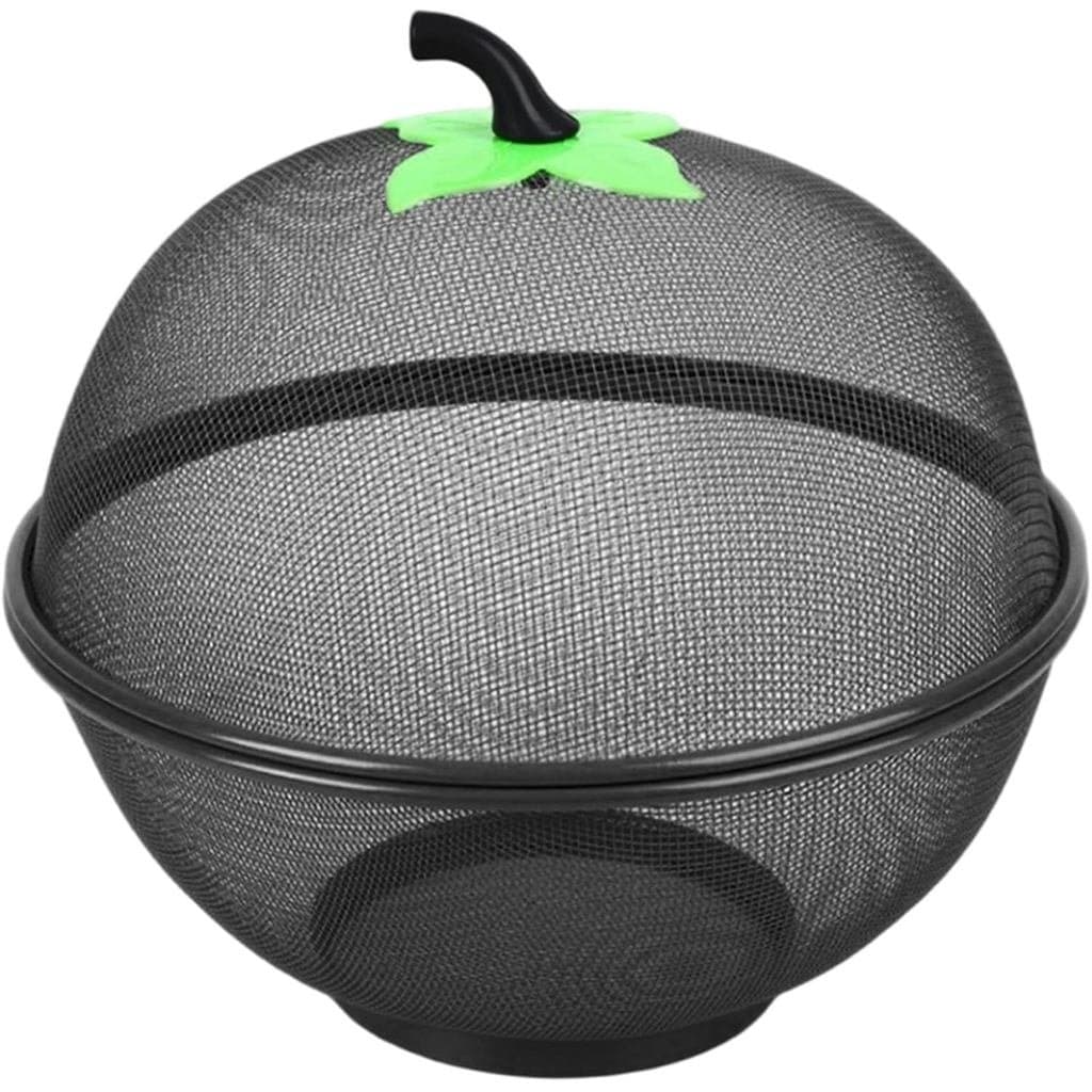 Fruteira com Tampa de 10 Polegadas em Forma de Maçã, Cesta de Frutas de Metal com Malha Fina e Tampa para Vegetais e Lan