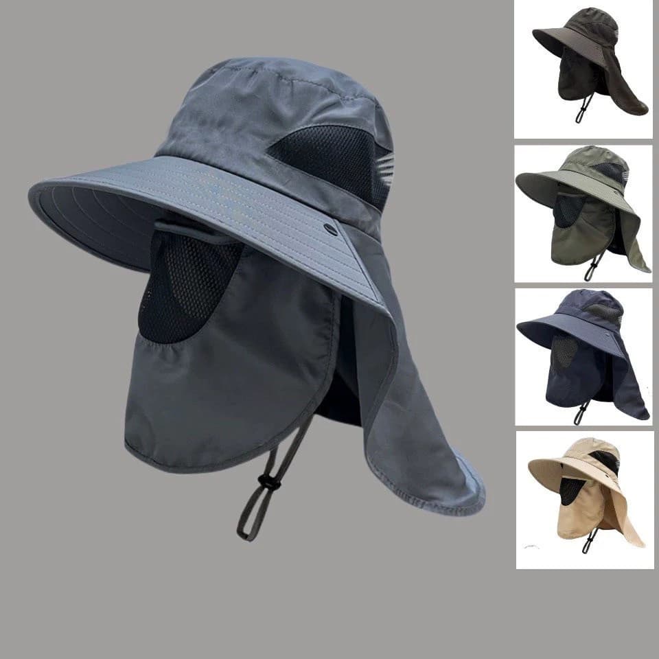 Chapéu De Proteção Solar Para Rosto E Pescoço , Homens , Verão , Destacável , Beirais Grandes , UV , Pesca , Montanhismo