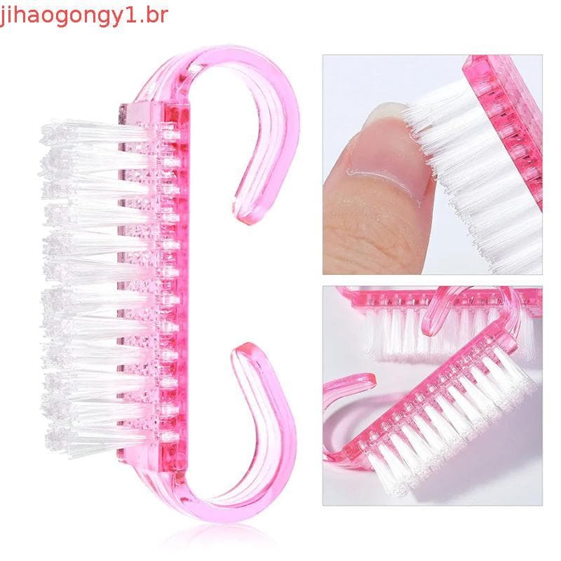 100pcs Escova Acrílica De Cristal Para Unhas Manicure Arte De Multicor Removedor Suave De Pó Pincéis De Limpeza De Plás