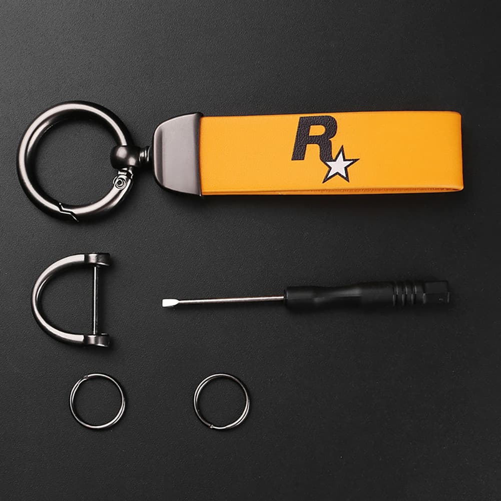 Chaveiro de Nylon TK Adequado para Múltiplos Chaveiros Pendentes Amarelo Jogo GTA Carro 5 Fãs H4T3 XSDO