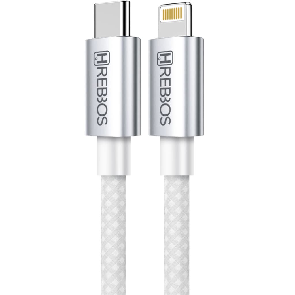 Cabo USB C para Lightning 27W Turbo Premium Midnight 1 Metro Branco Hrebos CB 362I