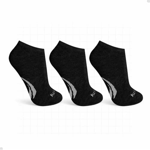 Kit 3 Pares De Meias Kolosh Invisível Sapatilha Algodão Preto Invisível Sapatilha 33-38