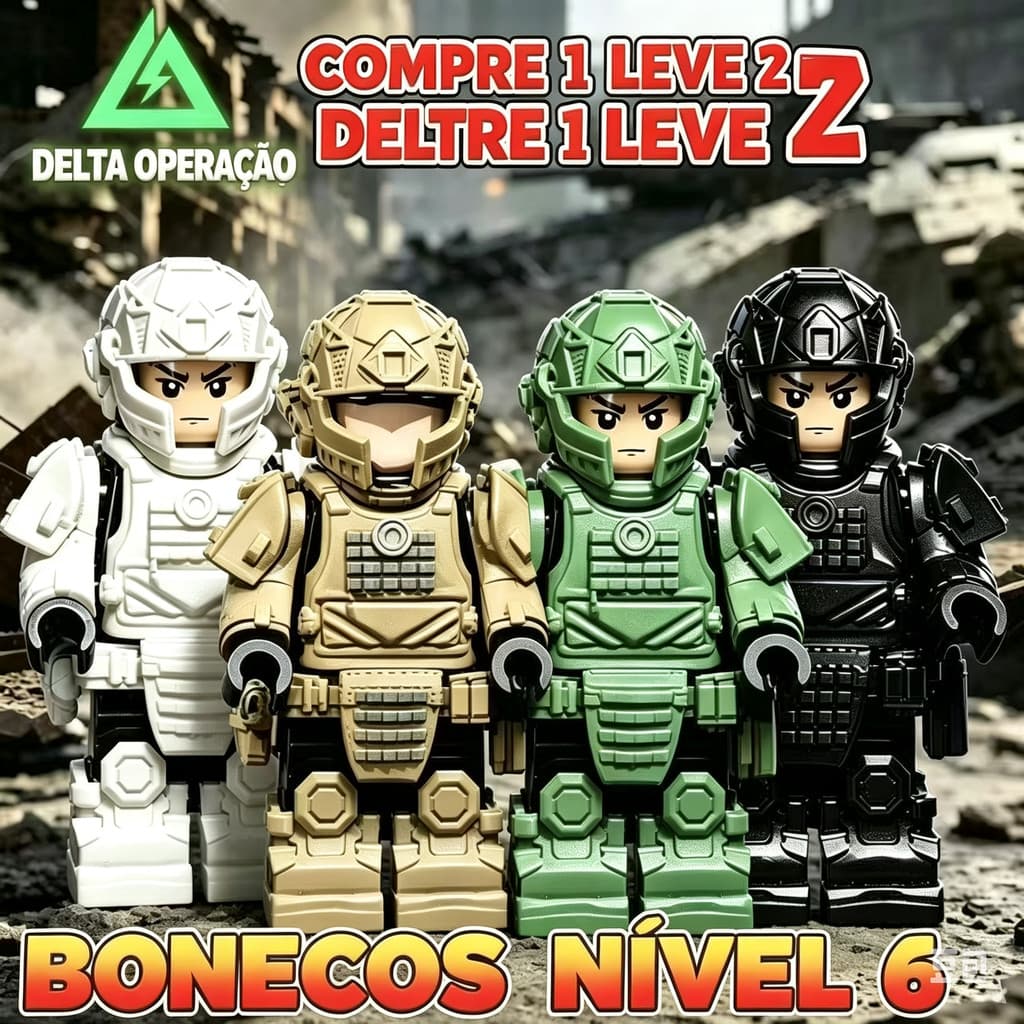 Compatível com brinquedos de blocos de construção Lego Boys, conjunto de ação Delta nível 6, incluindo personagem Sed, L