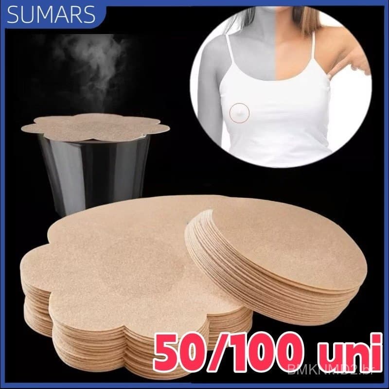 50/100 pçs Fita Invisível De Mamilo Adesivo Ultrafino Cobrir Descartável Sobrepor Peito Sutiã Não Tecido