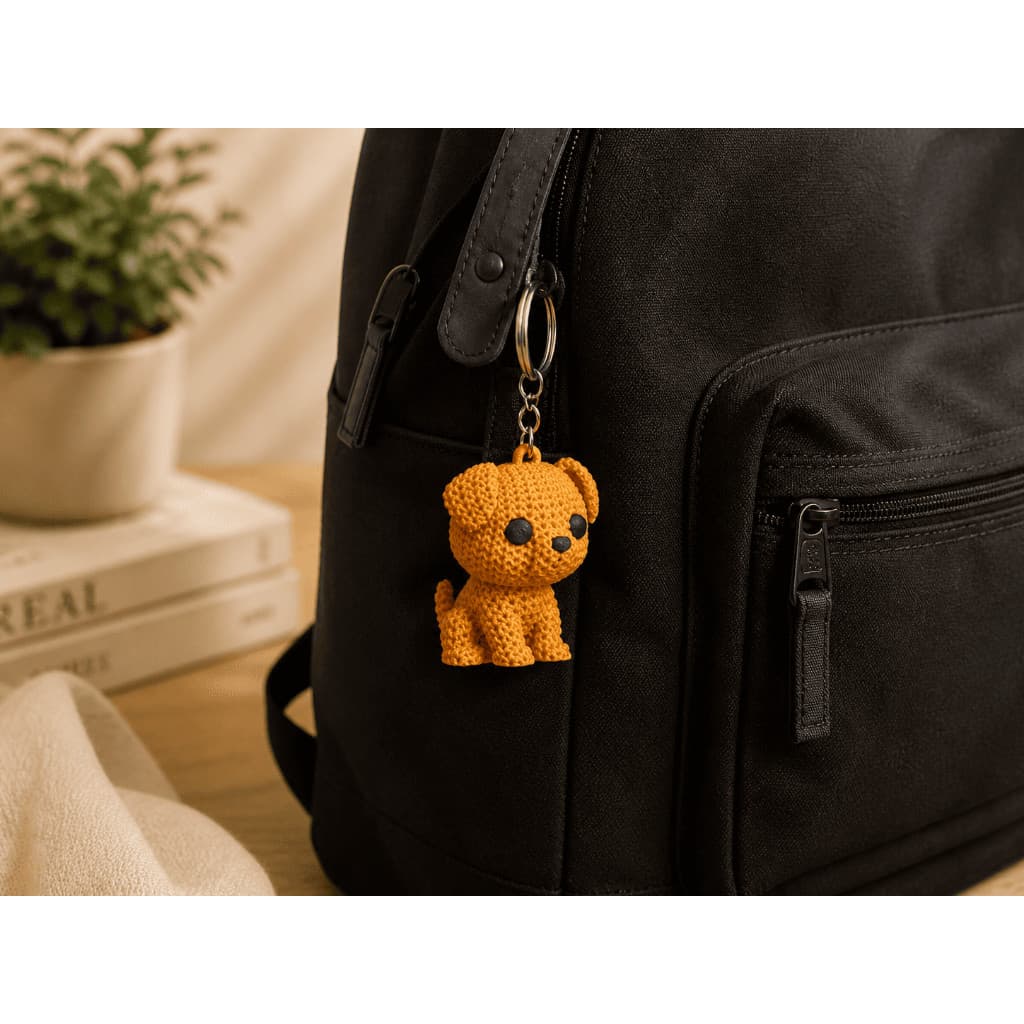 Chaveiro Cachorrinho Amigurumi Fofo Crochê Presente Criativo Kawaii Mochila Bolsa Acessório