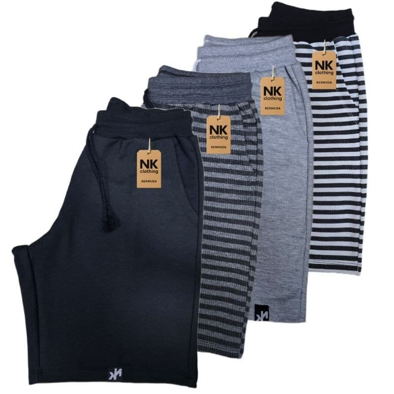 Kit 2 E 4 Bermuda Moletom Masculina Short Treino Academia Casual