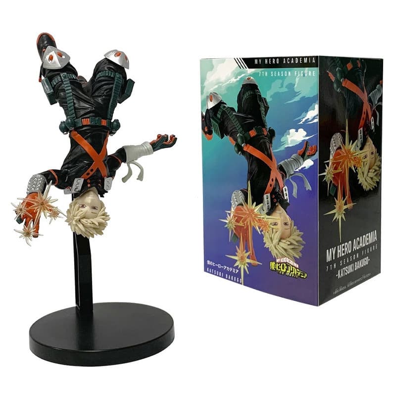 Figura de Ação de 22cm do Anime "My Hero Academia" - Katsuki Bakugo em Cena de Batalha - Modelo Decorativo em PVC DRE3