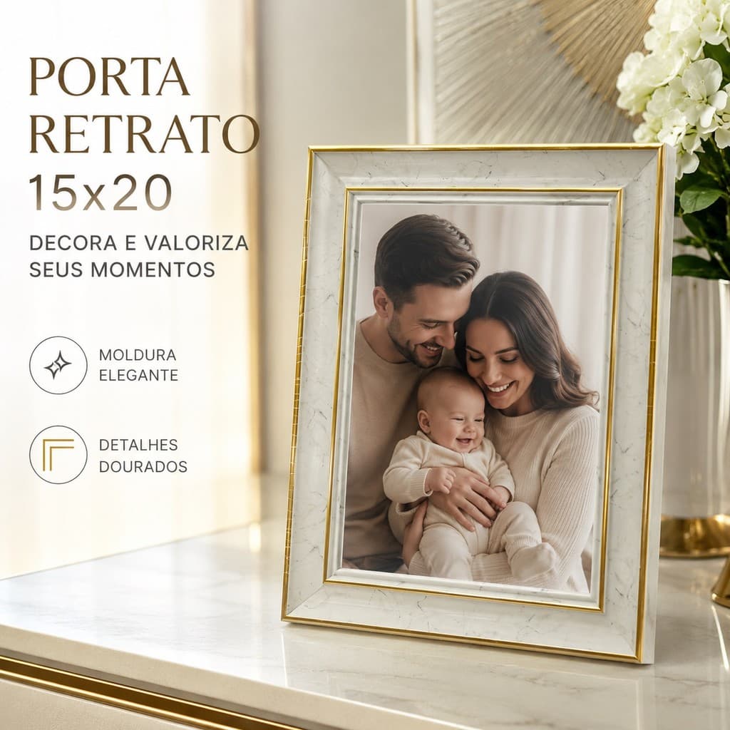 Porta Retrato Moldura Decorativa Porta Retrato de Mesa Moldura para Fotos Porta Foto Decorativo Quadro Pequeno para Deco