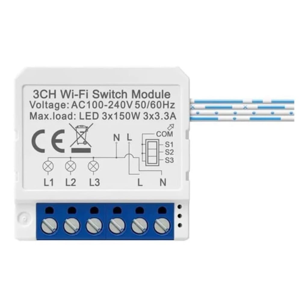 Interruptor WiFi 3 Canais Inteligente Controle App