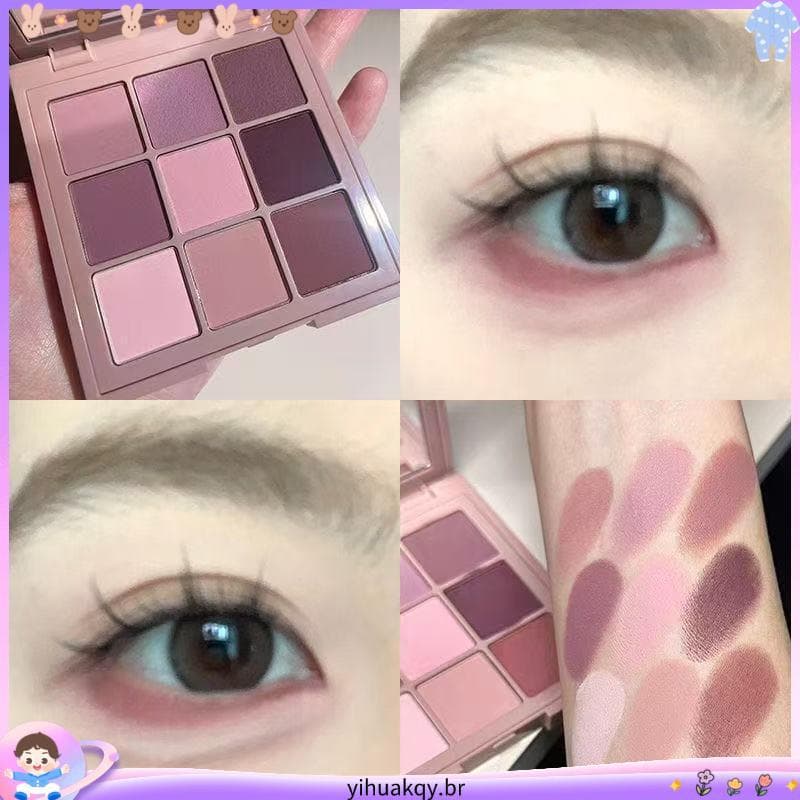 Compre promoção vermelho marrom está aqui!Sombra completa fosca rosa leite chá nove cores terra saturada legal diário se